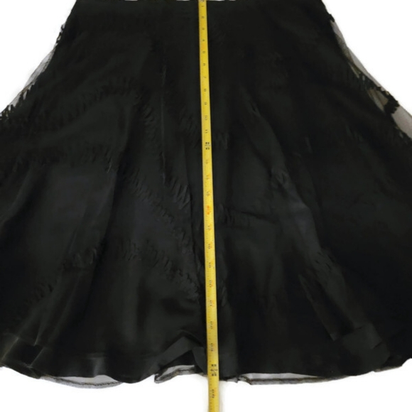 French Collection black skirt with sheer black intricate fabric overlay - Picture 9 of 10